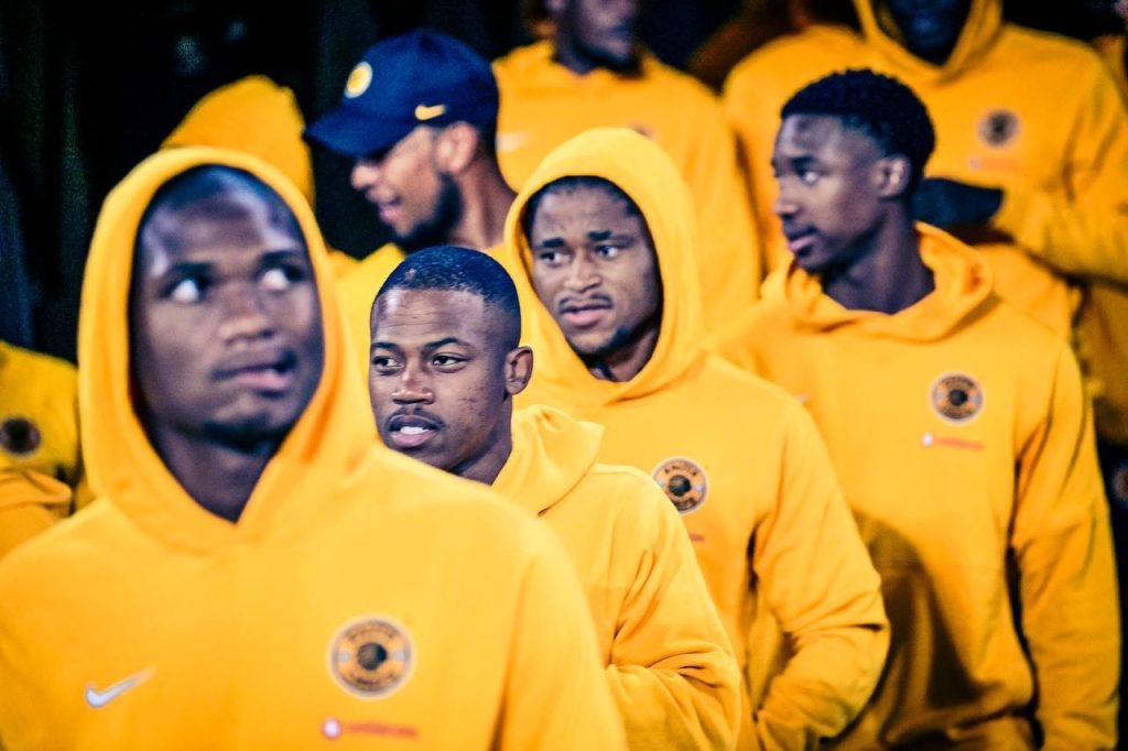 Kaizer Chiefs team getting ready for the game.