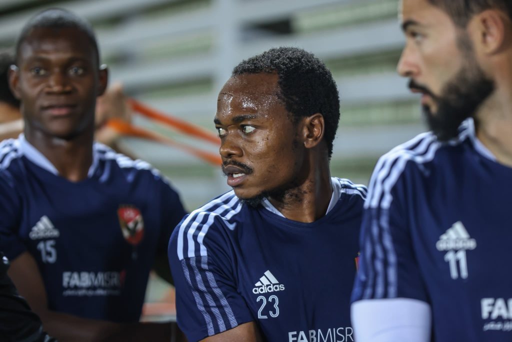 Percy Tau playing for Al Ahly