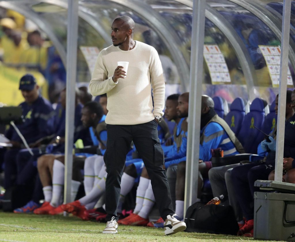 Rulani Mokwena on the touchline