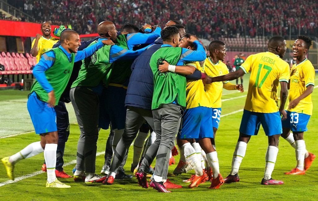 Sundowns celebrating their win.