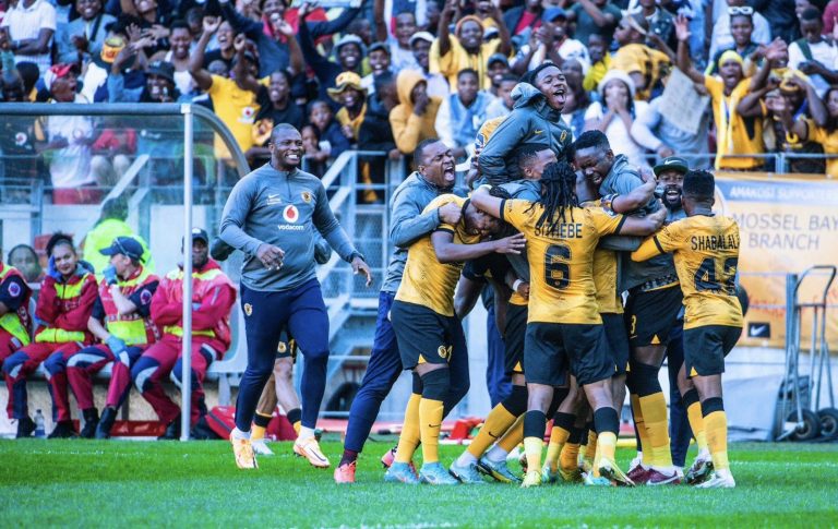 Kaizer Chiefs team celebrating.