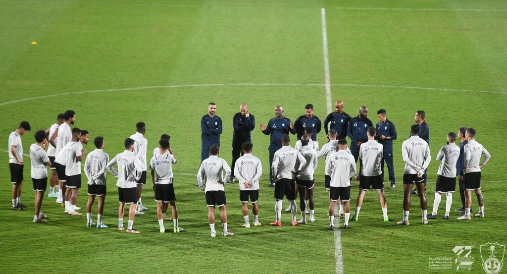 Pitso Mosimane with Ahli Ali team.