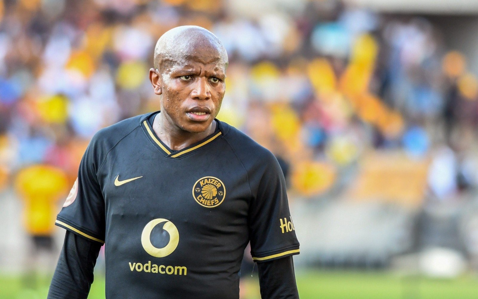 Kaizer Chiefs  star Lebogang Manyama playing Football.