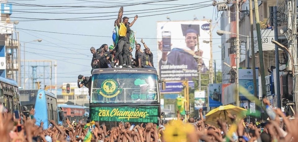 Young Africans celebrating.