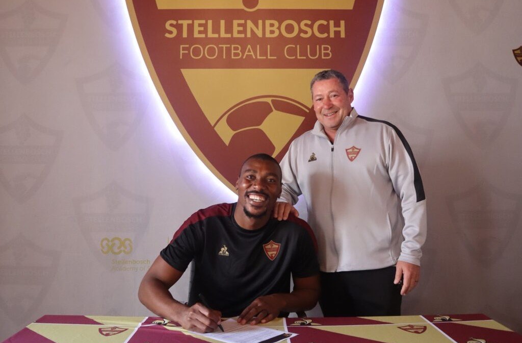 Oscarine Masuluke with his new coach Steve Barker