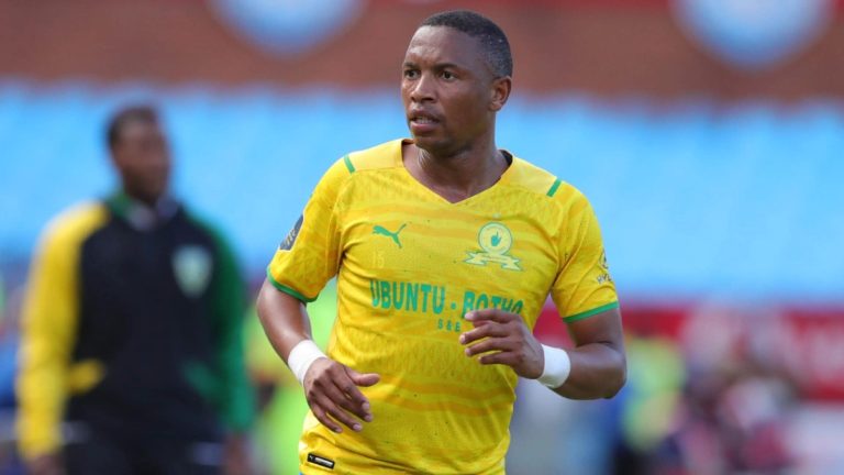 Andile Jali Mamelodi Sundowns player playing soccer