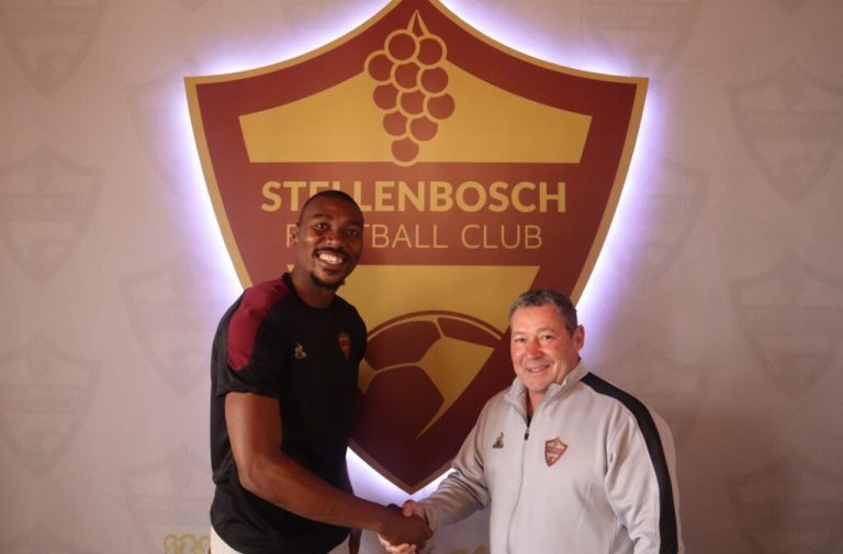 Oscarine Masuluke with his new coach Steve Barker