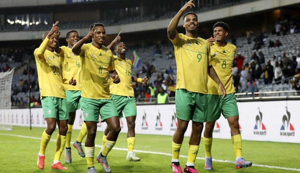 Bafana Bafana team celebrating