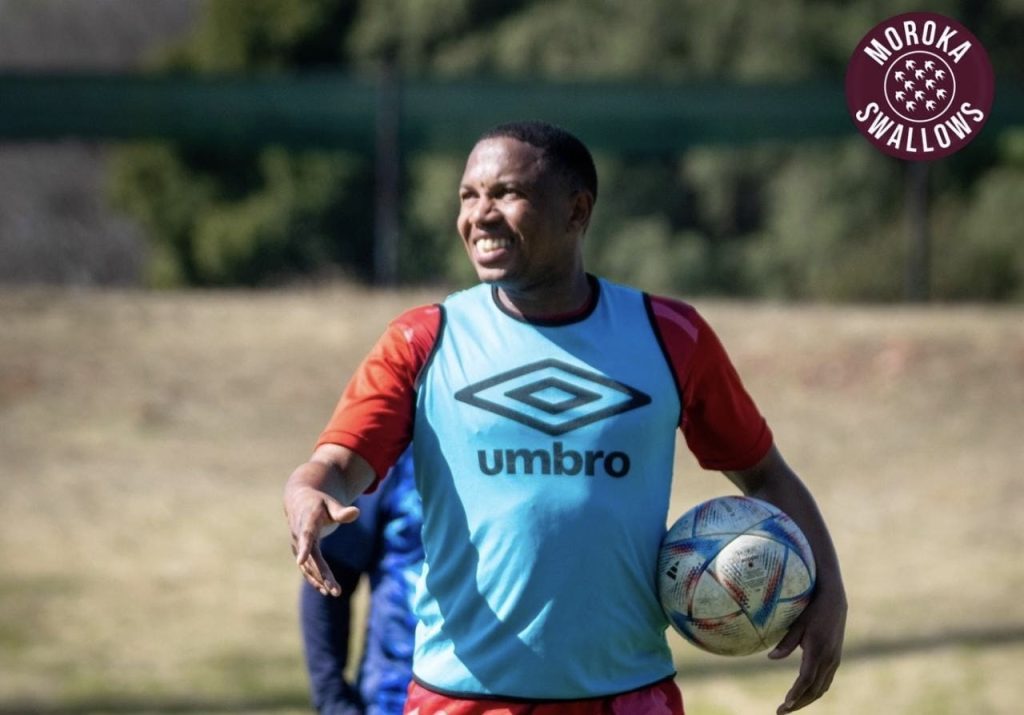 Andile Jali Moroka Swallows player training.