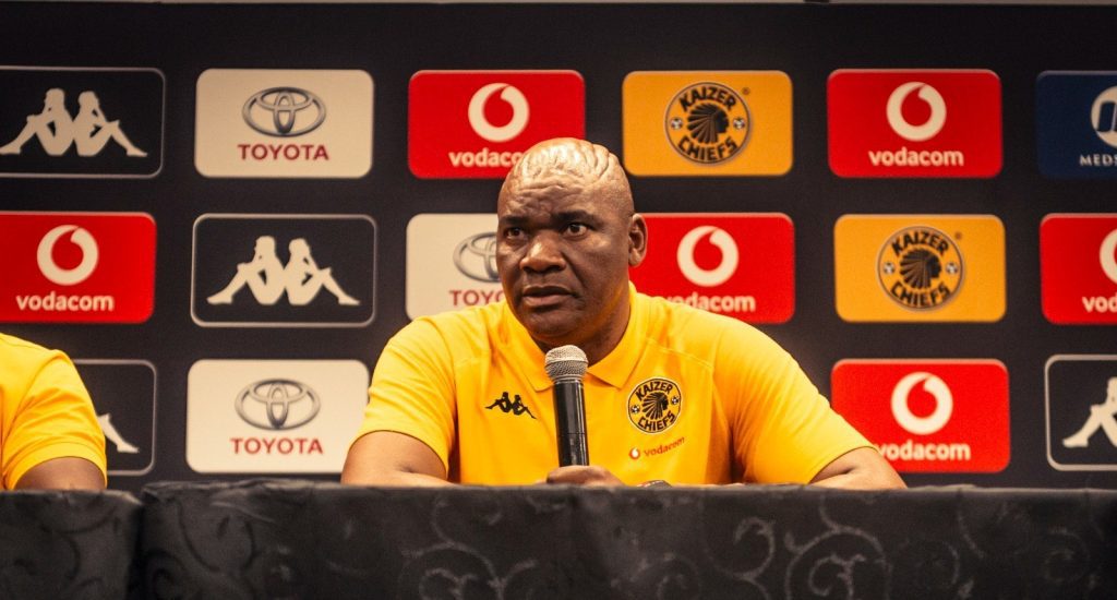 Molefi Ntseki Kaizer Chiefs coach at a conference.