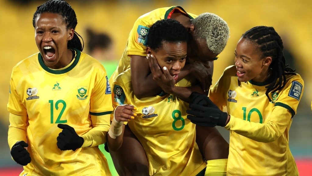 Banyana Banyana players celebrating