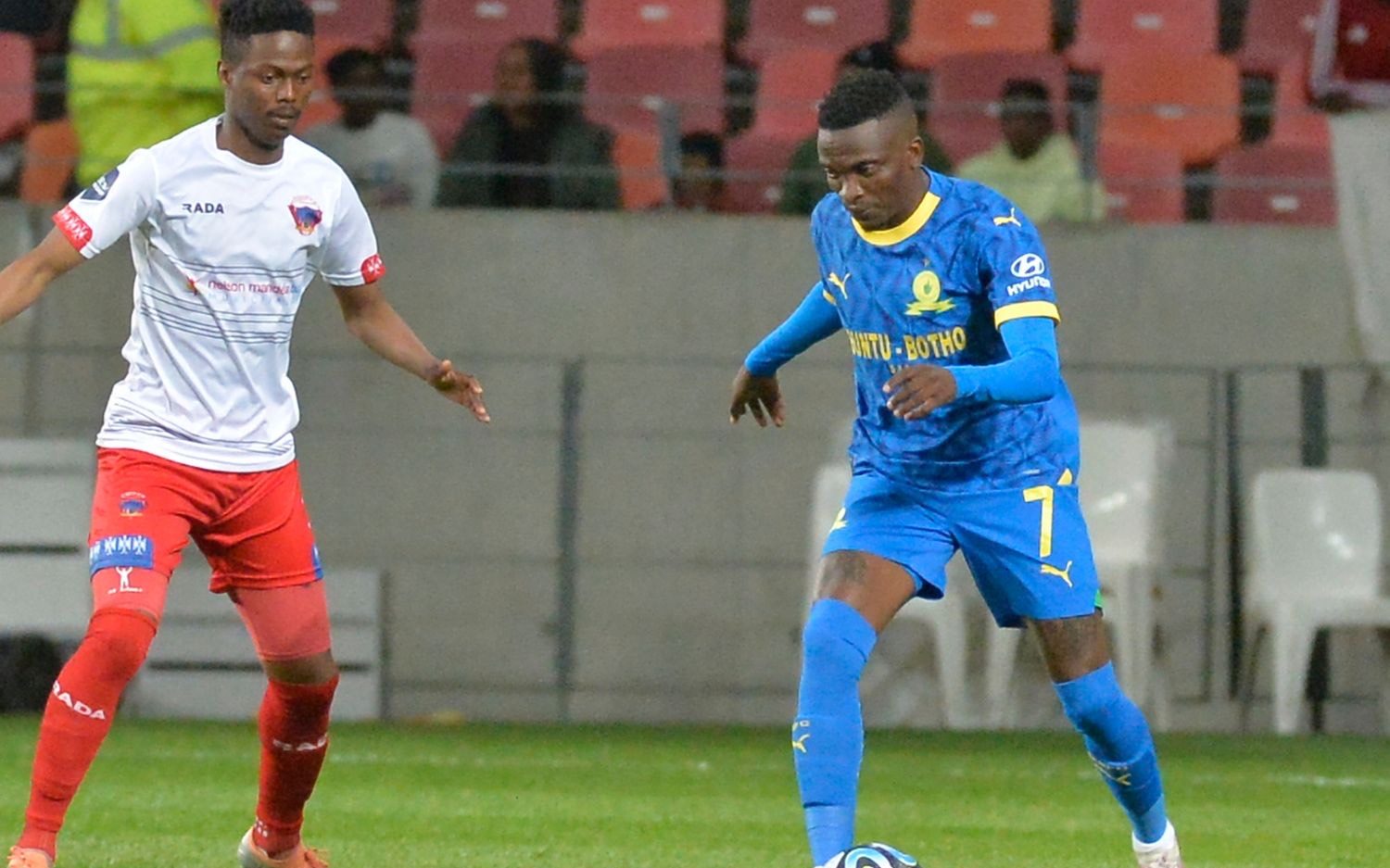 Sundowns’ new signing Lesiba Nku in action against Chippa United