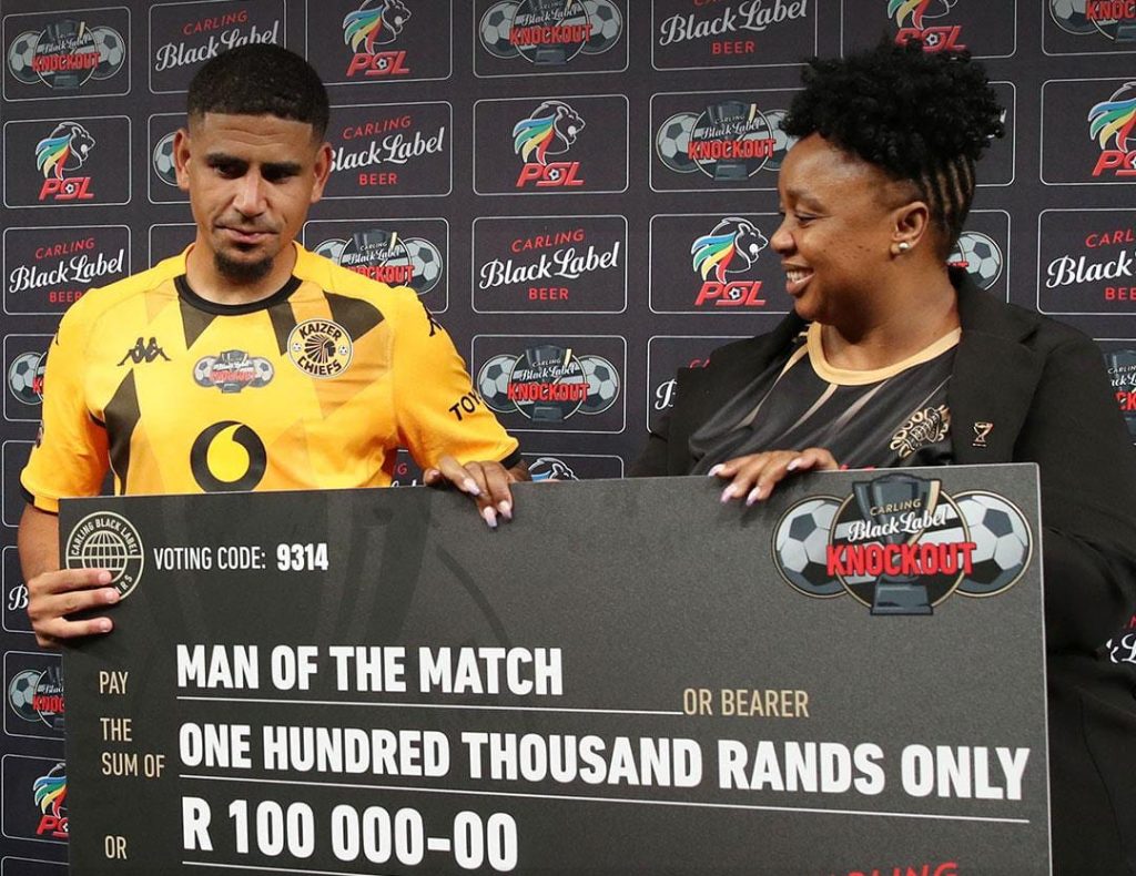 Keagan Dolly receiving his man of the match award