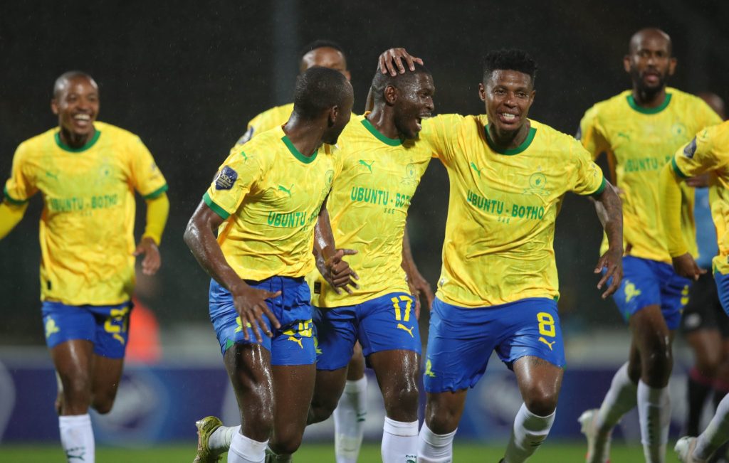 Celebrating Sundowns players