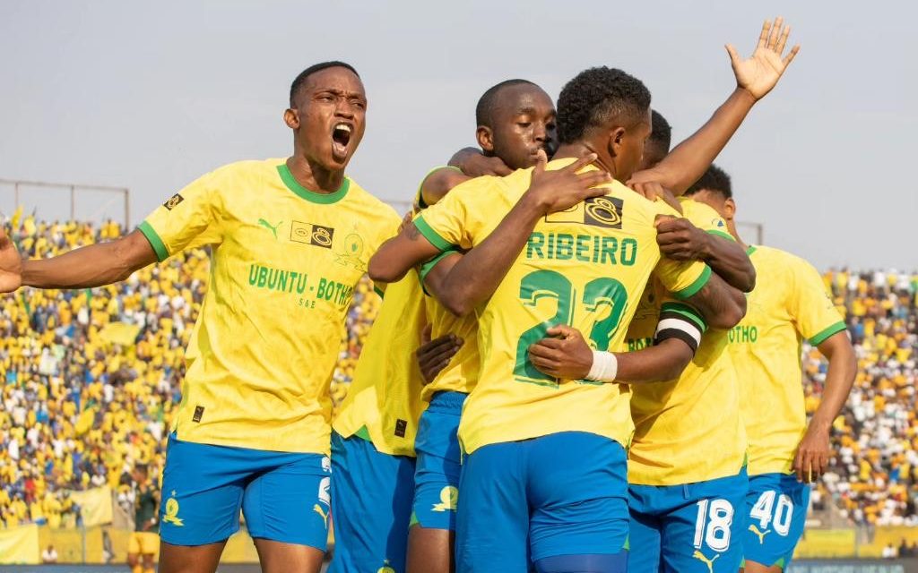 Sundowns players celebrating