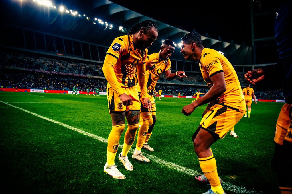 Kaizer Chiefs players Castillo, Matlou and Dove celebrating