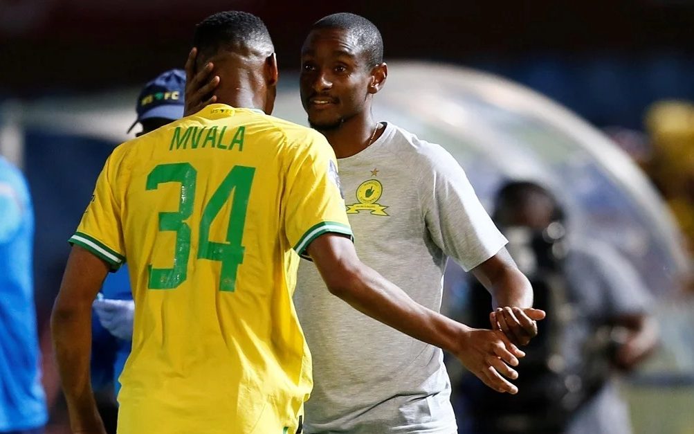 Mamelodi Sundowns coach with Rulani Mokwena and Mothobi Mvala