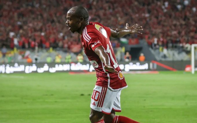 Tau celebrating a goal at Al Ahly