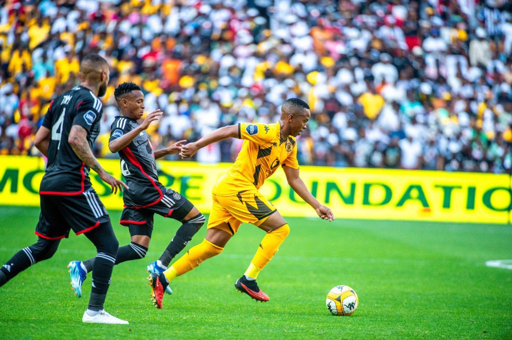 Nkosingiphile NGCOBO in action against Orlando Pirates