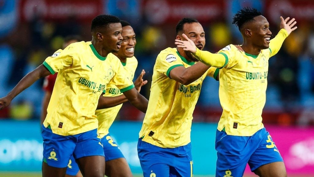 Mamelodi Sundowns players celebrating