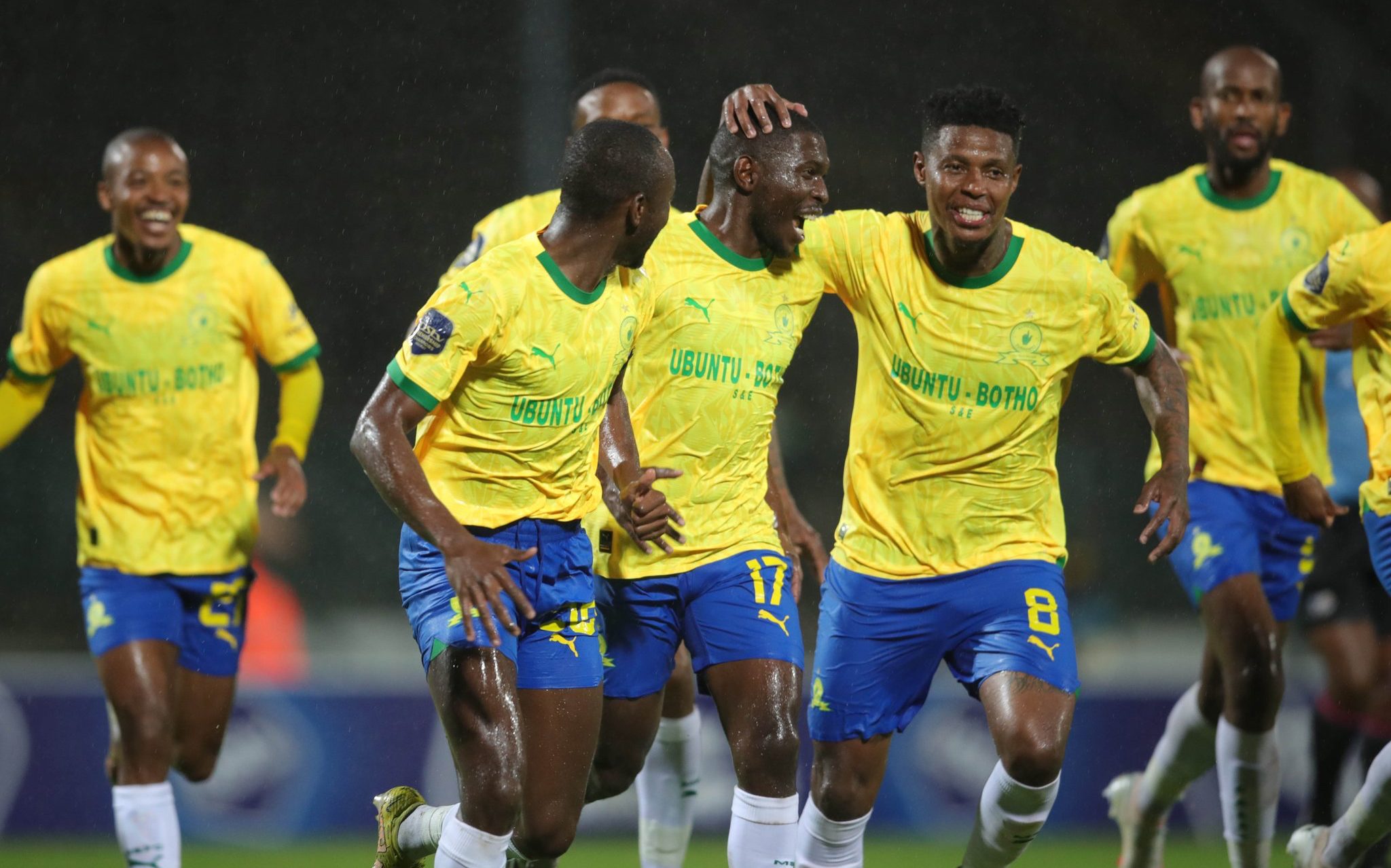 Celebrating Sundowns players