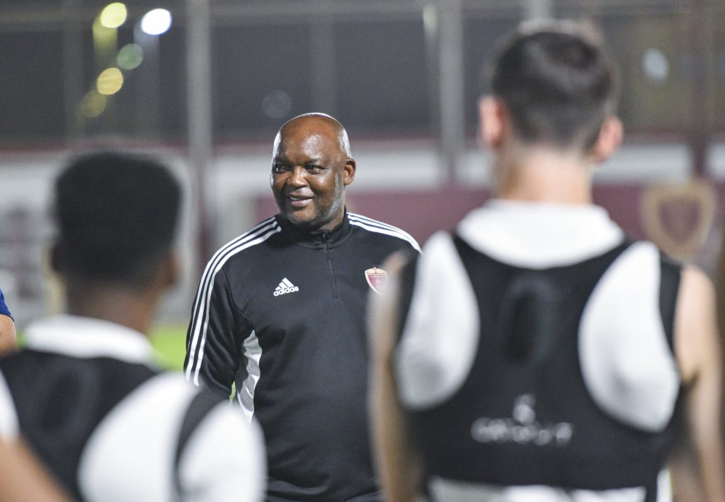 Pitso Mosimane addressing Al Wahda players