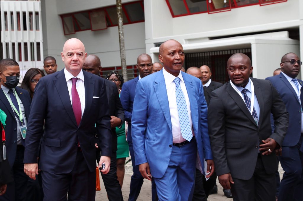 CAF boss Patrice Motsepe with FIFA president Gianni Infantino