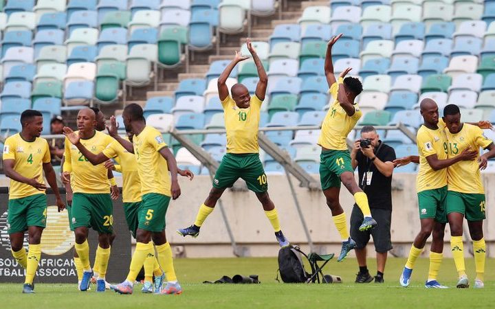 Bafana Bafana celebrating the goal against Benin AFCON 