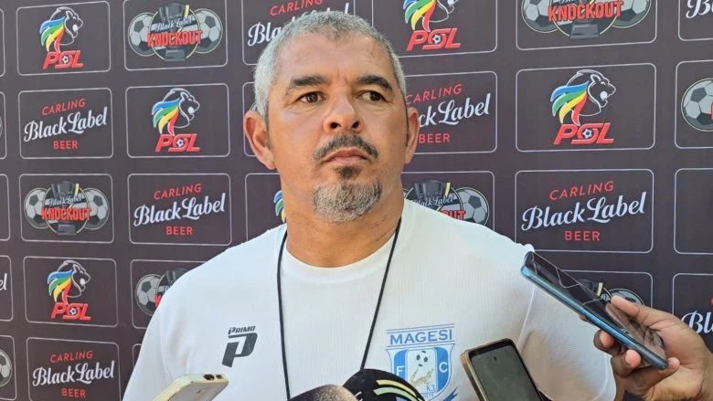 Magesi FC head coach Clinton Larsen ahead of the Carling Knockout Cup final