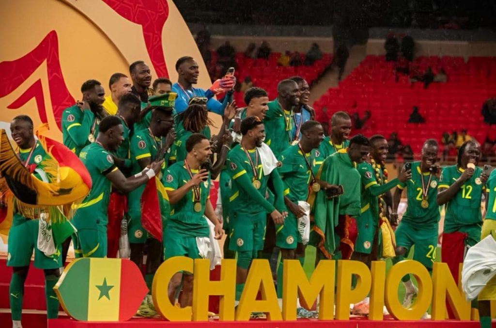 Senegal after being crowned AFCON Champions.